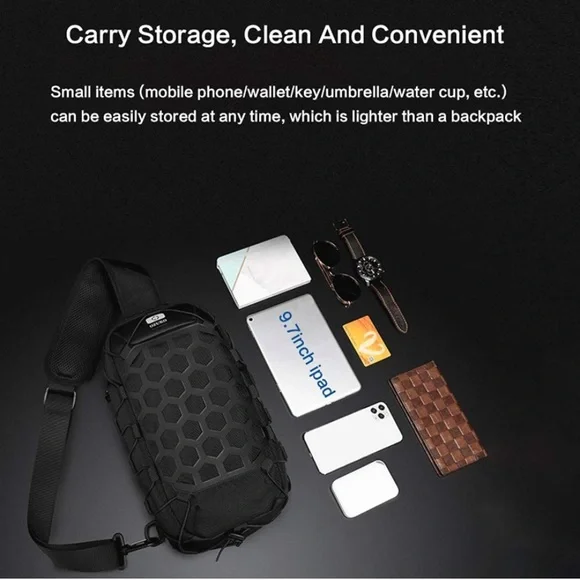 Sling Backpack USB Anti-Theft Men'S Chest Bag Casual Shoulder Bag